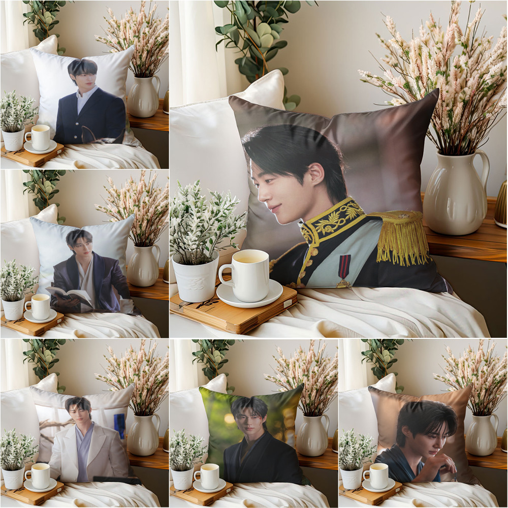 Vỏ gối Byeon Woo Seok, Vỏ gối in một mặt Perfect Crown, Trang trí ghế Sofa phòng khách Giáng sinh (K