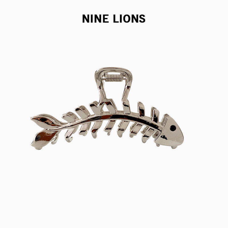 Nine Lions Fish Bone Niche Style Large Grab Clip Trang sức