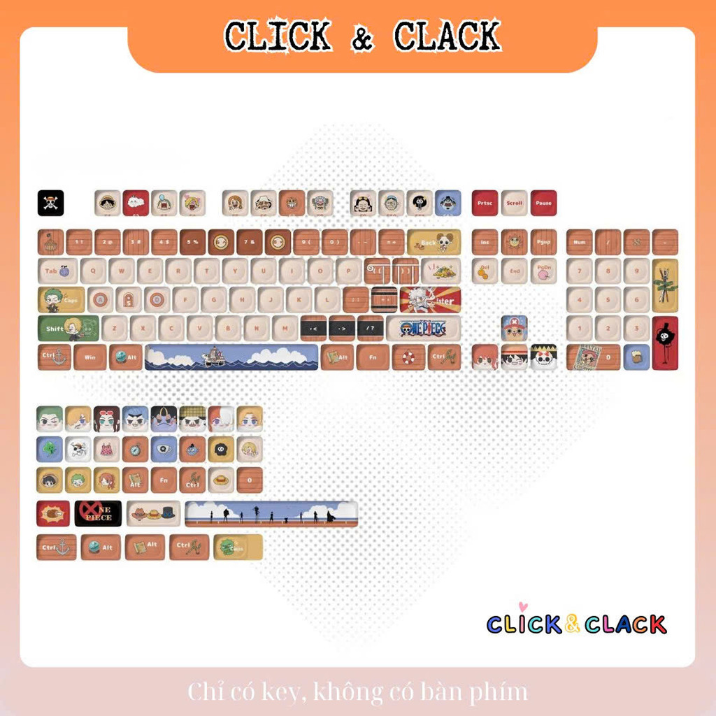 Keycap One Piece - MOA Profile - PBT dyesub cao cấp cho phím cơ 137 phím | BigBuy360 - bigbuy360.vn