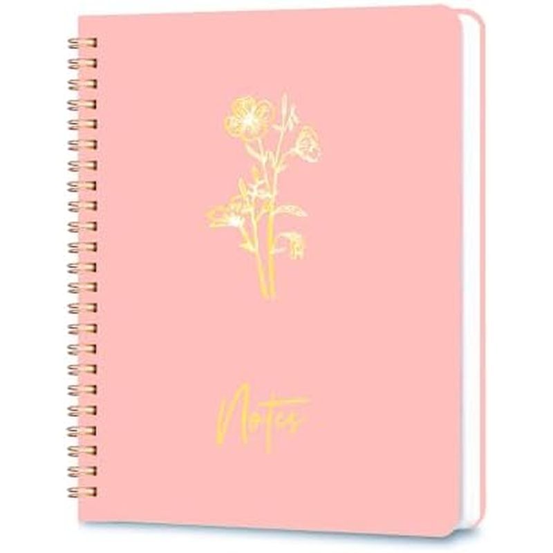 Spiral Journal Notebook for Women, A5 Aesthetic Notebook, 8"X6" college-ruled writing journal, cute 