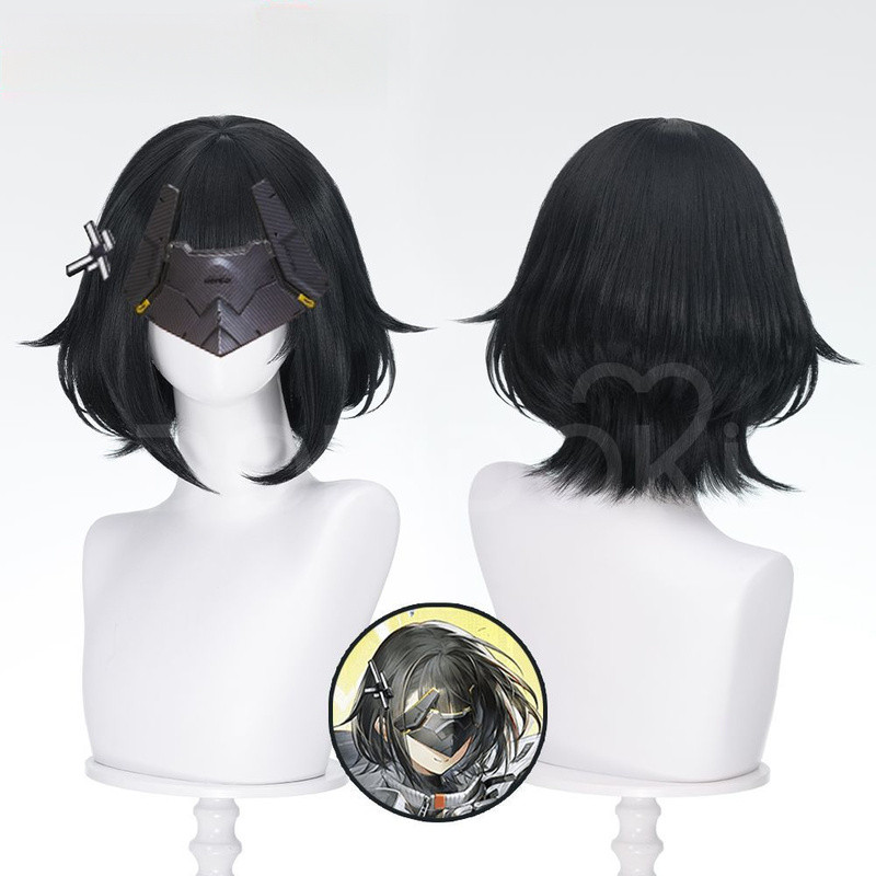 Arknights: The Last Guardian Wig Cosplay Tóc Giả Tóc Ngắn Đen
