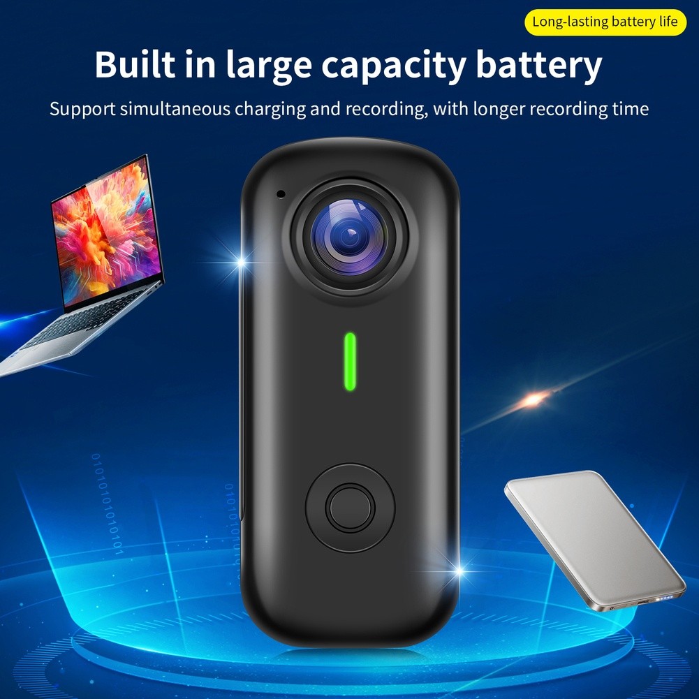 Magnetic 2K Portable Action Camera with TF Card Support for Travel For Pets Work