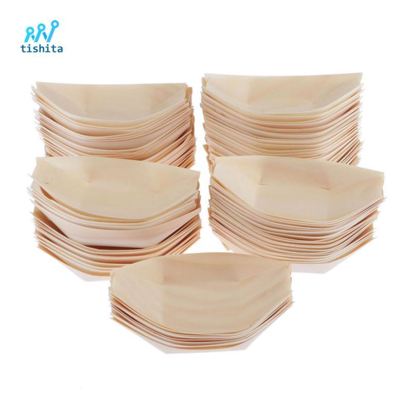 Khay đựng thức ăn bằng gỗ tự nhiên cao cấp Khay đựng thức ăn bằng gỗ tự nhiên - Hạng nặng - 100 chiế