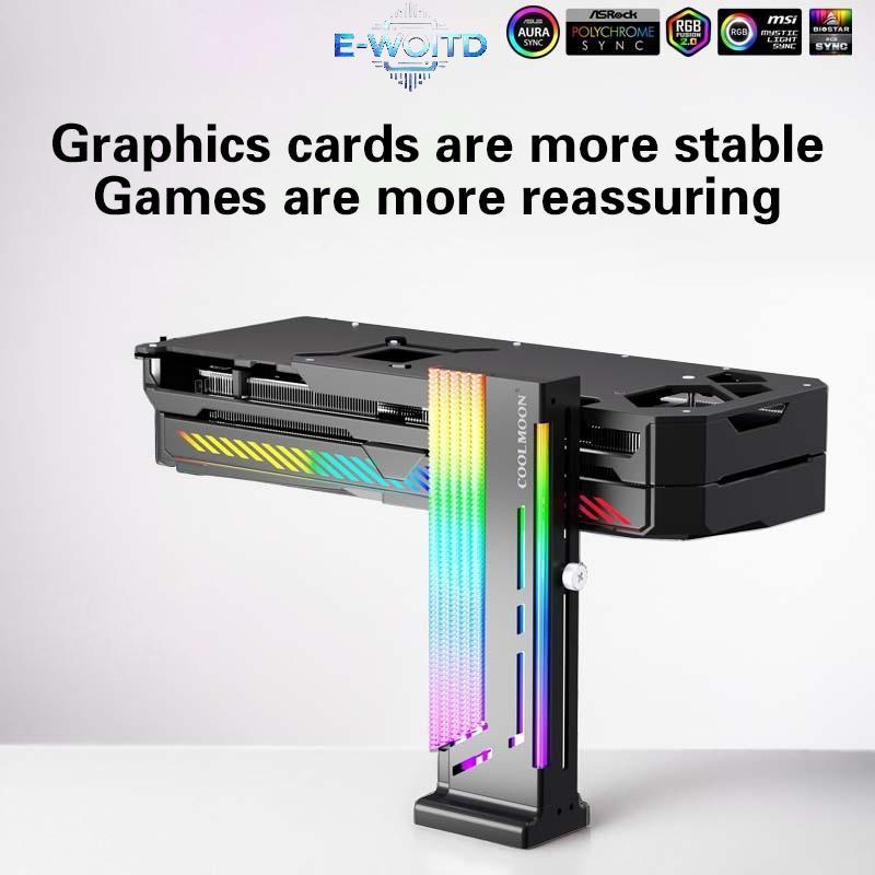 E-WOITD ARGB Card đồ họa GPU Hỗ trợ 5V 3Pin GPU nhôm có thể địa chỉ Thẻ Video Sag Braet Vít có thể đ