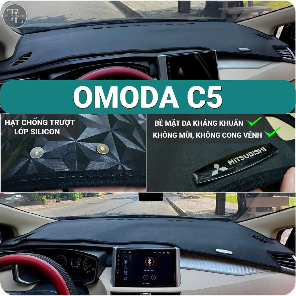 Thảm taplo da ALCANTARA OMODA C5 chuẩn form, không mùi, bảo hành 2 năm, TL Auto