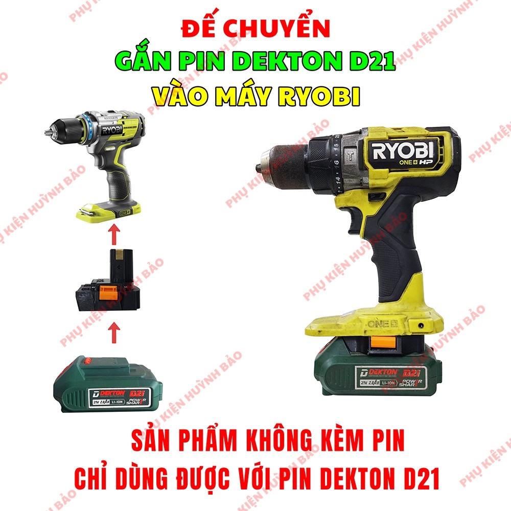 Đế Chuyển pin Dekton D21 cho máy Ryobi18V
