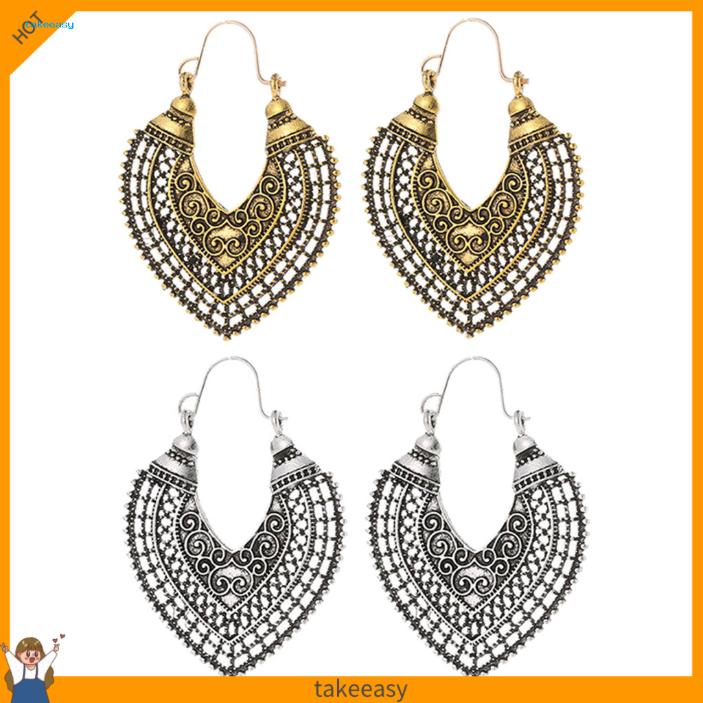 Takeeasys| Bông tai Nữ Hợp kim Bohemian Nữ Mặt dây chuyền tai Bohemian
