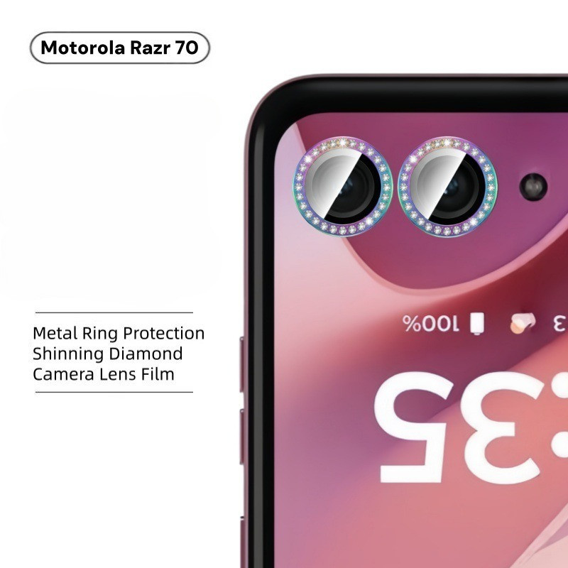 Bling Kim Cương Vòng Kim Loại Ống Kính Dành Cho Motorola Razr 70 Motorola Razr 70 + Motorola Razr 70
