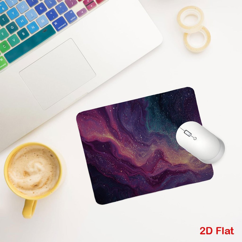JIT 1PC Purple Galaxy Bầu trời đầy sao Phong cách vũ trụ Tấm lót chuột chống trượt, Trang trí máy tí