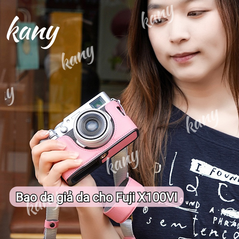 Ốp Lưng Máy Ảnh Giả Da Túi Dành Cho Fuji X100VI Họa Tiết Lòng Bàn Tay 1 / 4 Scew Đáy Mở PU Protrecto