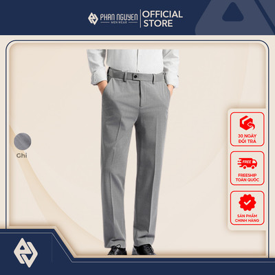 Quần âu nam Phan Nguyễn, chất liệu cao cấp, bển bỉ, mềm mát, cạp tăng size, form slim fit đứng QVL.874