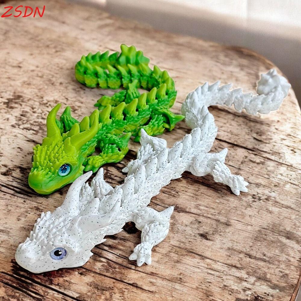 ZSDN 3D In Hình Rồng, Mắt Mô Phỏng Rồng Trung Quốc 3D In Diceratops Rồng, Laser Linh Hoạt Xoay 3D Đồ