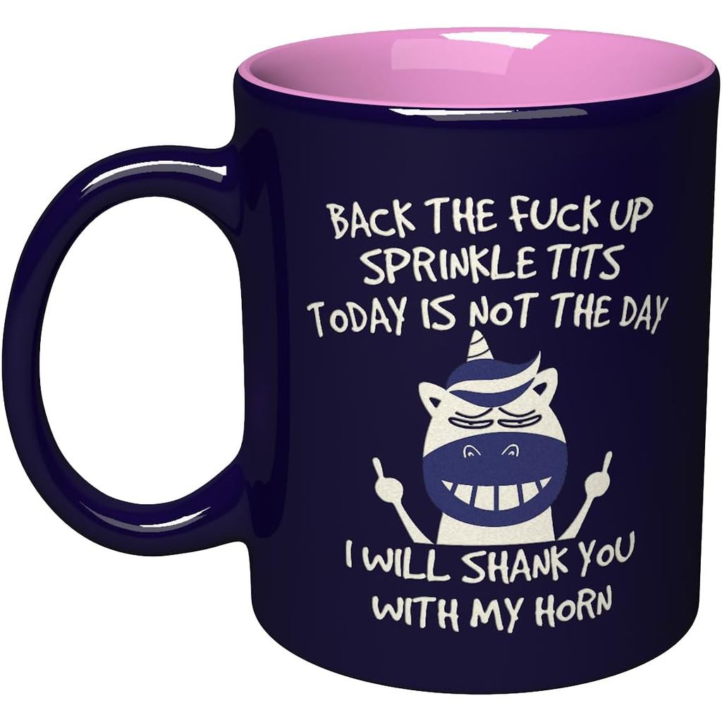 Cốc cà phê bằng gốm chạm khắc NM NEXTMUG - Mặt sau F Fuck Up Sprinkle Tits Today Is Not The Day, I W