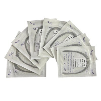 10 Cái / gói Nha Khoa Orthodontic Arch Wires NITI Tròn / Hình Chữ Nhật Ovoid Form
