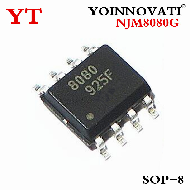 10 Miếng Dán Khuếch Đại Hoạt Động Kép NJM8080 8080 SOP-8