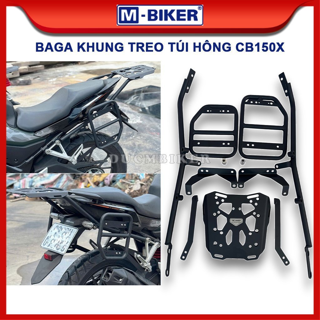 M-Biker | Baga sau CB150X, Khung treo túi hông CB150X, Baga sau gắn khung treo túi hông CB150X