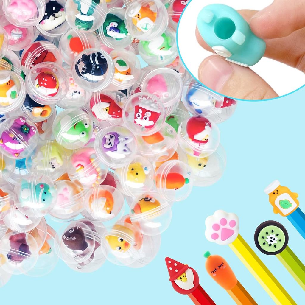 10 Viên nhộng Gumball Đồ chơi Máy bán hàng tự động trong suốt Viên nang với bút hoạt hình dễ thương 
