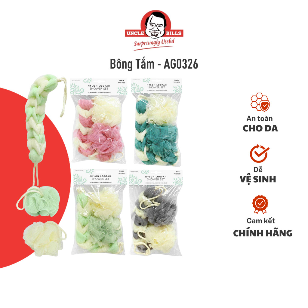 Bông Tắm 3 Cái UNCLE BILLS AG0326