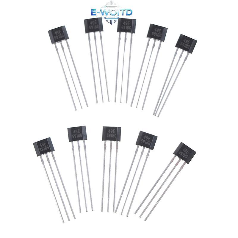 E-WOITD 10 chiếc Hall element 49E OH49E SS49E Cảm biến tuyến tính Cảm biến Hall E-WOITD