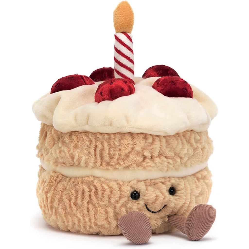 Đồ chơi nhồi bông bánh sinh nhật Jellycat Amuseables, 6 inch | Món tráng miệng sang trọng | Quà sinh