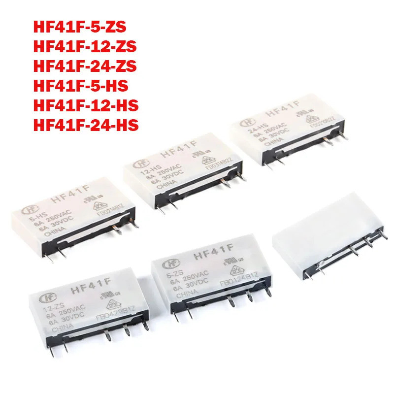 2 Chiếc 41F HF41F Rơle công nghiệp Rơle điện siêu nhỏ HF41F-24-ZS HF41F-12-ZS HF41F-5-ZS HF41F-5-HS 