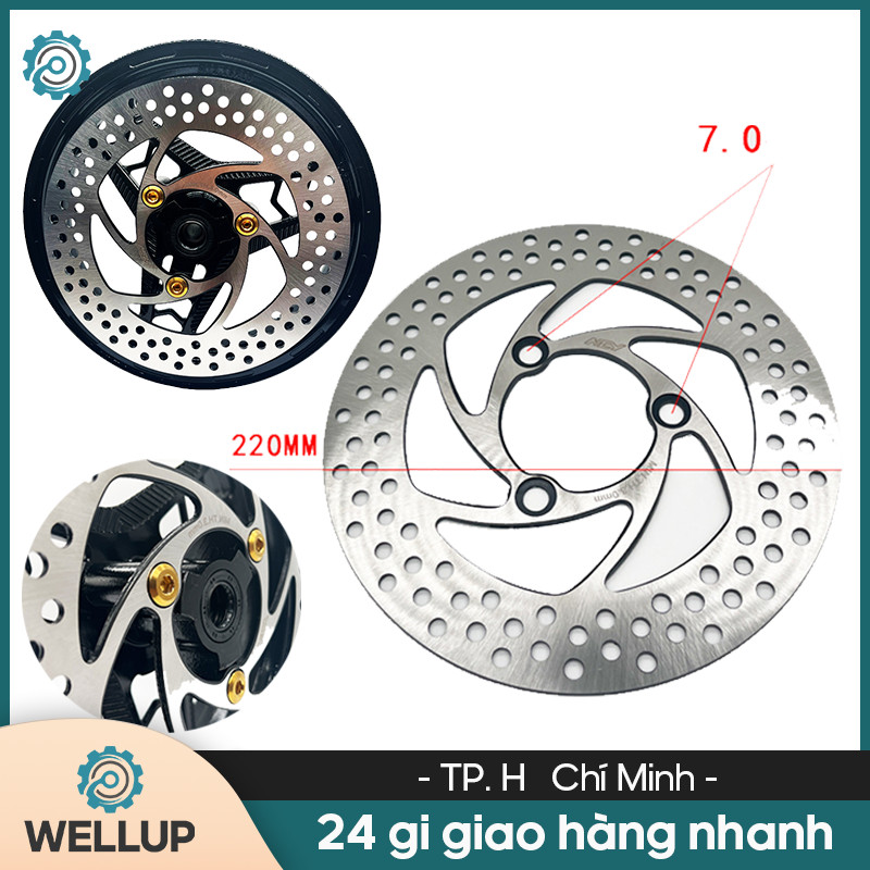 Đĩa phanh xe điện 220mm hàng, 7cm dạng 3 lỗ