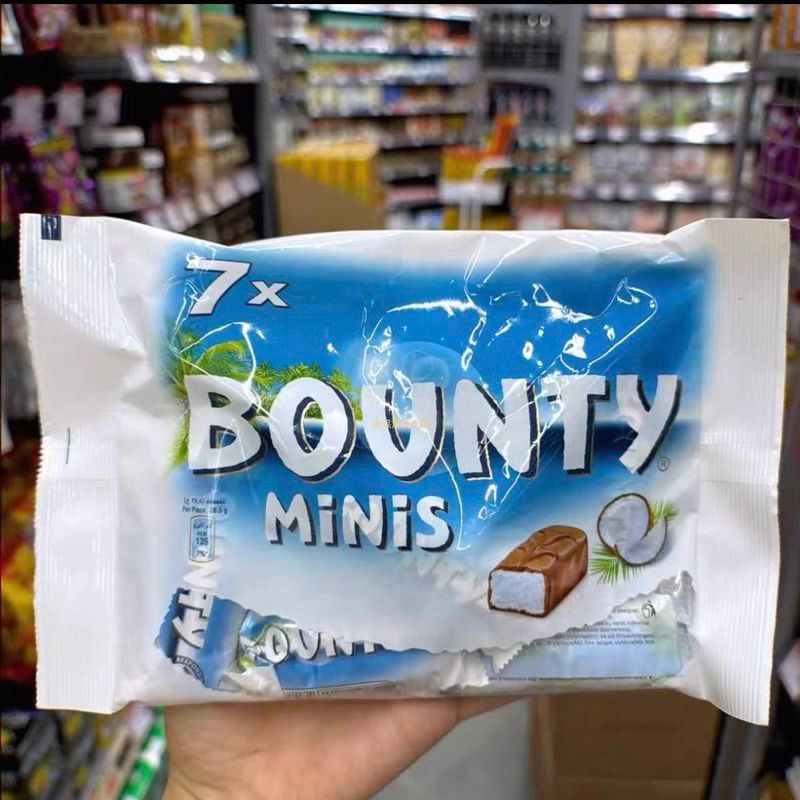 BOUNTY Mini Dừa Chocolate Thanh Nhập Khẩu Dừa Thơm Giàu Dừa Đầy Đồ Ăn Nhẹ Sô Cô La Thường Daigou 5.8
