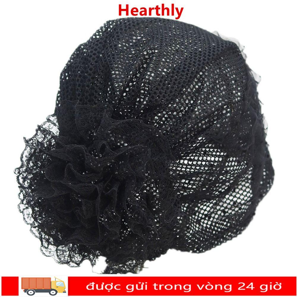 Khăn trùm đầu HEARTHLY, Mũ xếp ren mùa hè, Mũ che tóc thoáng khí thanh lịch thời trang dành cho nữ