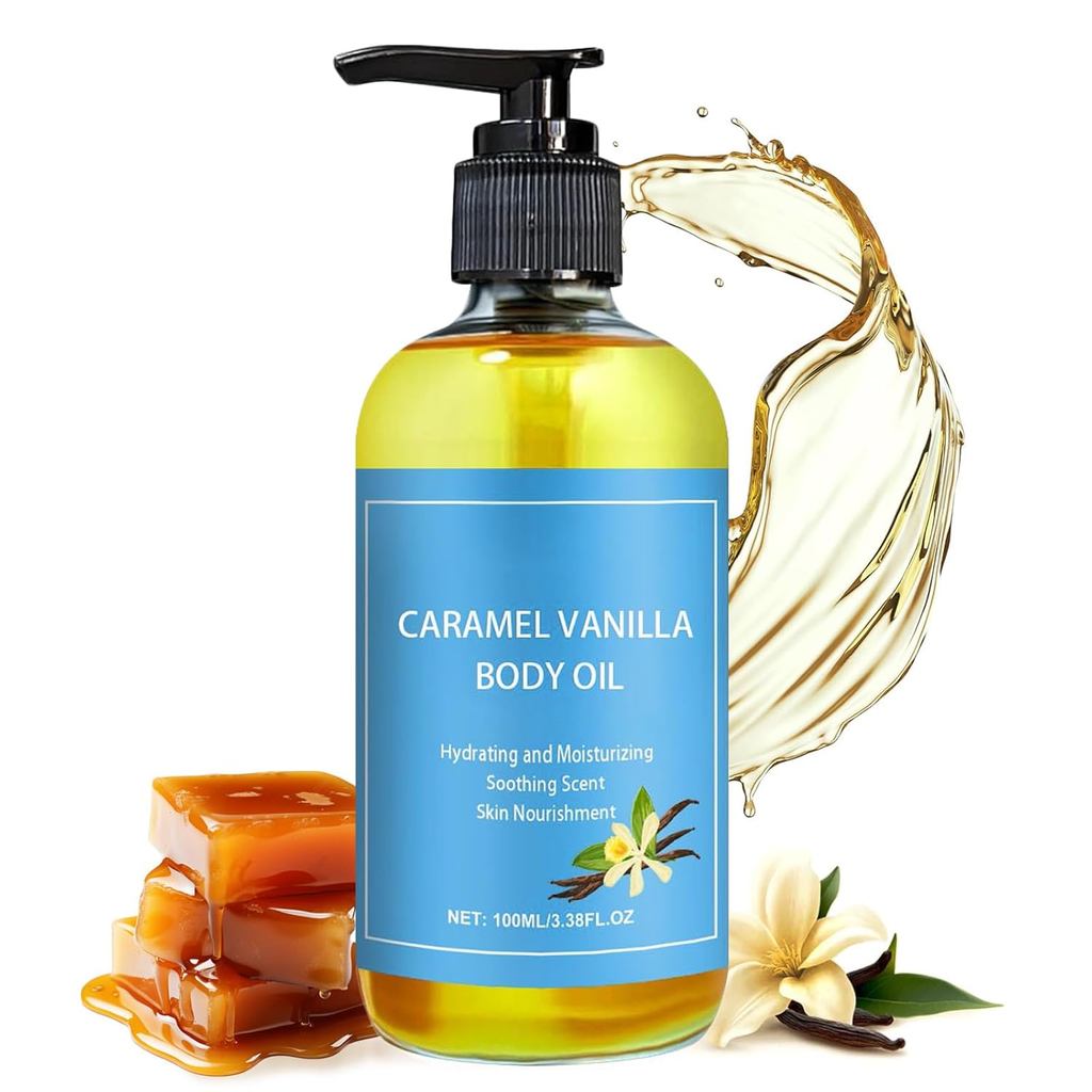 Vanilla Body Oil, Caramel Vanilla Body Oils for Women, Vanilla Body Oil After Shower, Vanilla Scente