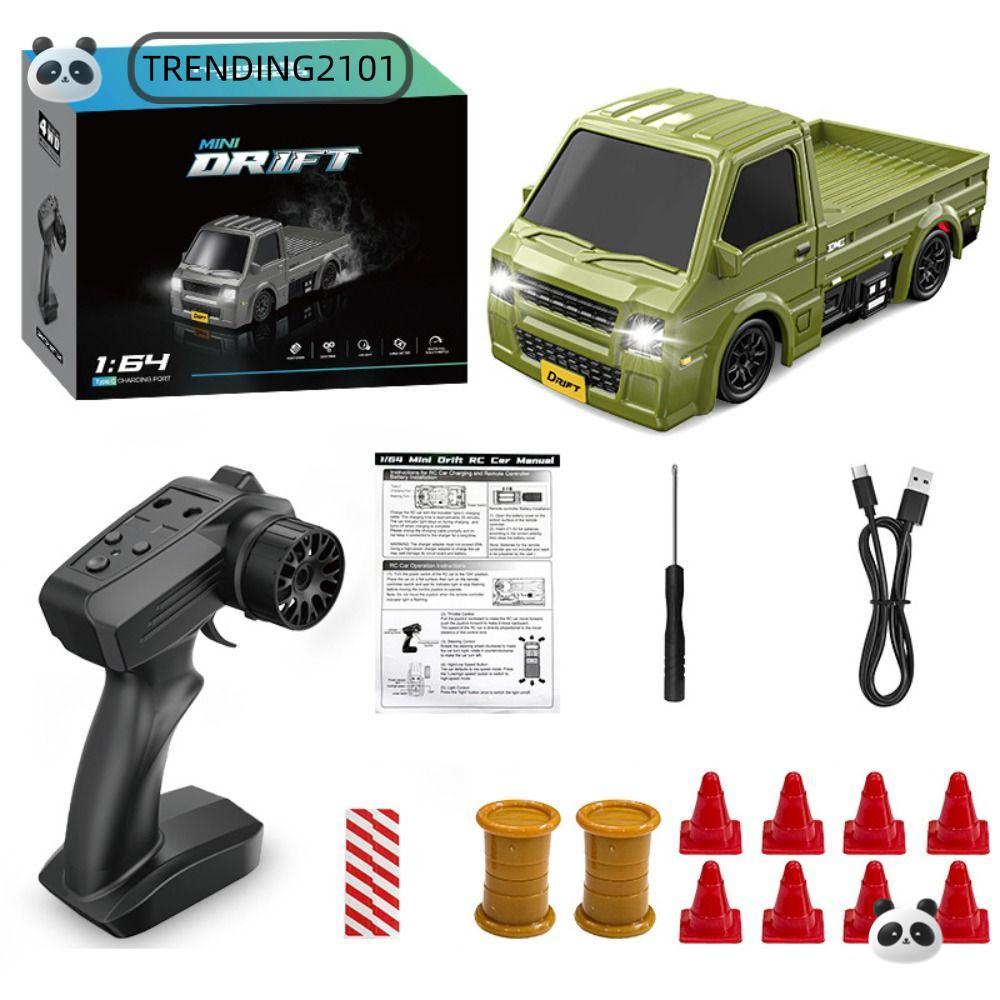 TRENDING RC Drift Car, Đèn LED tốc độ cao 1: 64 RC Truck, 4WD Sạc 2.4G Mini RC Car Trẻ Em Bé Trai