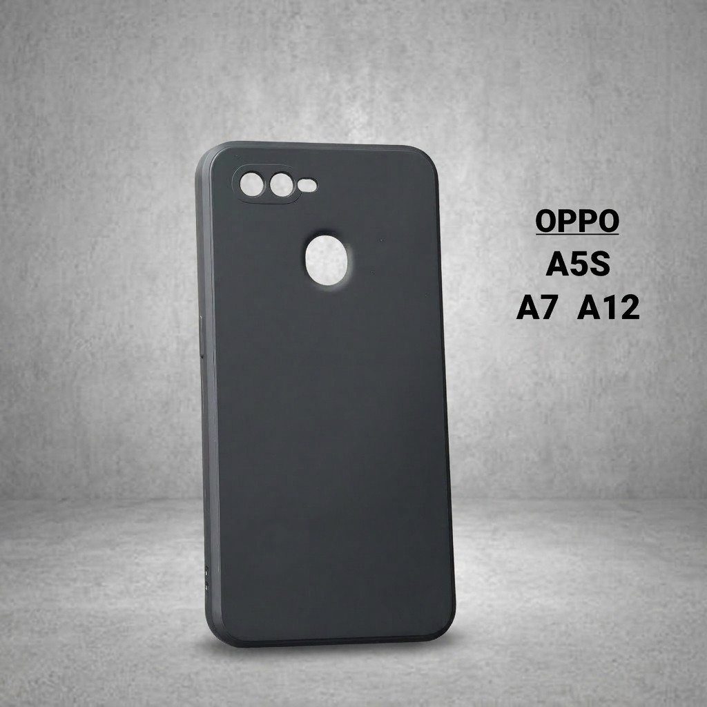 Ốp lưng Oppo A5S, A12, A7 trơn màu đen | Ốp điện thoại Oppo dẻo bảo vệ camera đt toàn diện