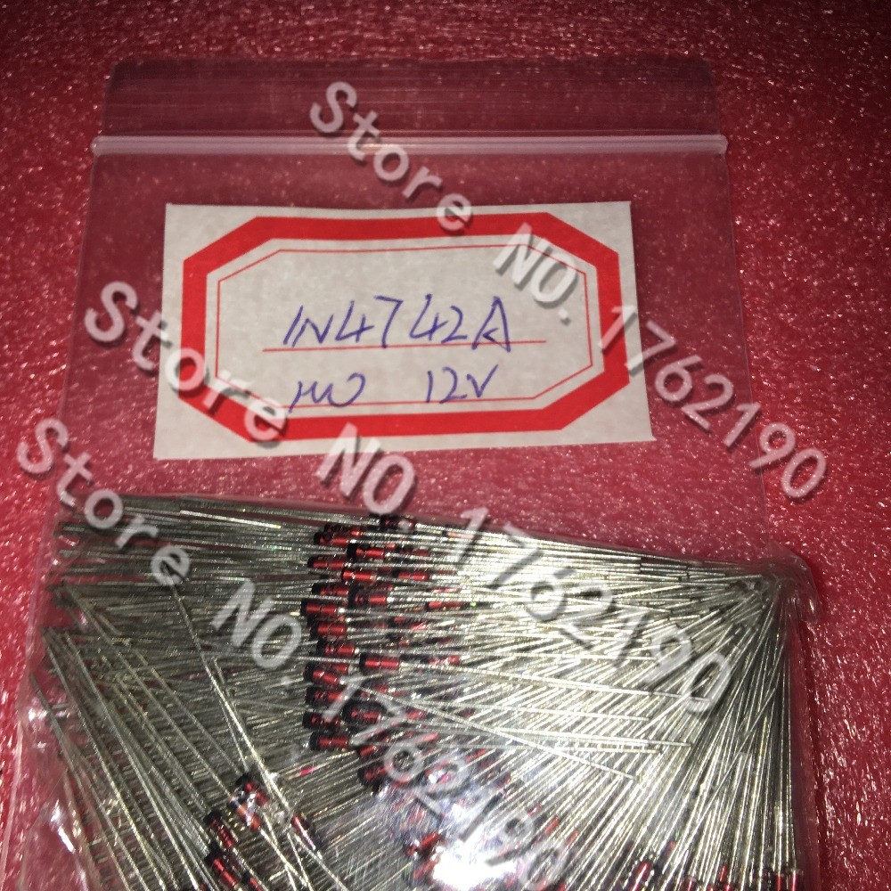 500 CÁI / lô 1N4742A 1W Zener diode 12V DO-41 ống thủy tinh