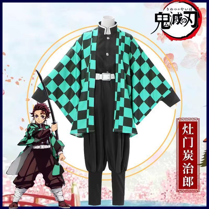 Demon Slayer cos Cổng Bếp Tanjiro cos Đồng Phục Trọn Bộ Demon Slayer Đội Đồng Phục Áo Khoác Haori co