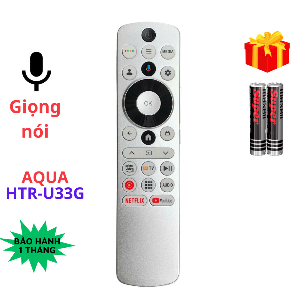 Remote điều khiển tivi AQUA Mã 03 giọng nói, điều khiển TV AQUA AQT50K800UG - Tặng pin- ĐT Bích Thuỷ