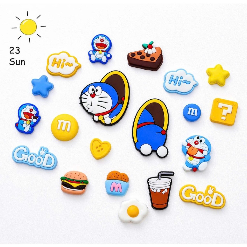Set Charm Doraemon Cute đáng yêu Vui Nhộn – Mèo Máy Doremon, Burger, Nước Ngọt, Khoai Tây Cute Trang