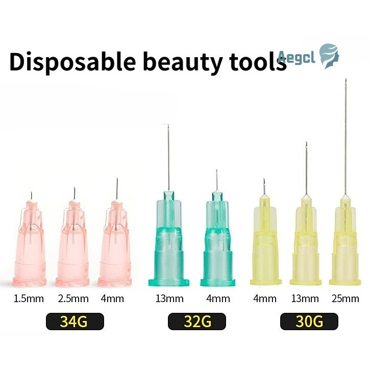 100 Chiếc 30G4mm 30G13mm 30G25mm 32G4mm 32G13mm Dùng Một Lần Làm Đẹp Kim Nhỏ 34G1.5mm 34G2.5mm 34G4m