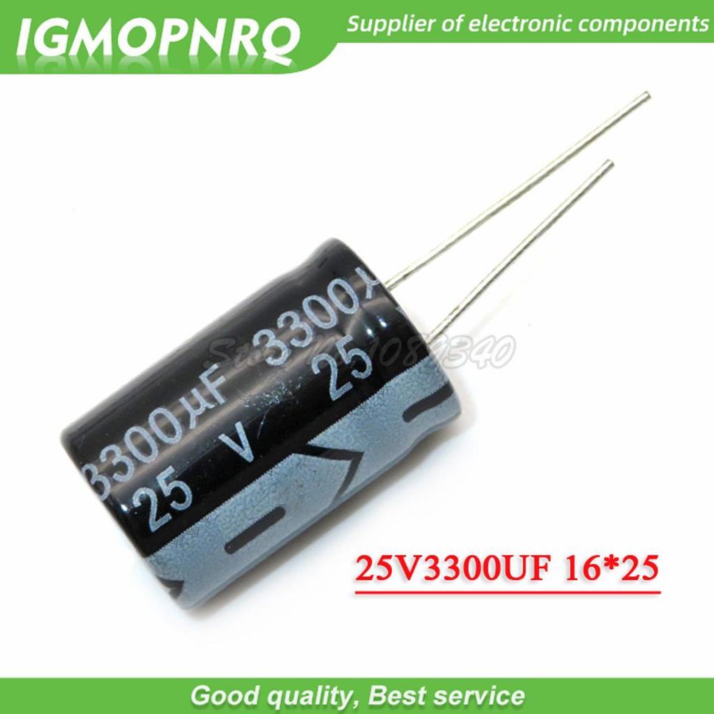 5 CÁI 25V3300UF 16 * 25mm 3300UF 25V 16 * 25 Tụ điện phân nhôm