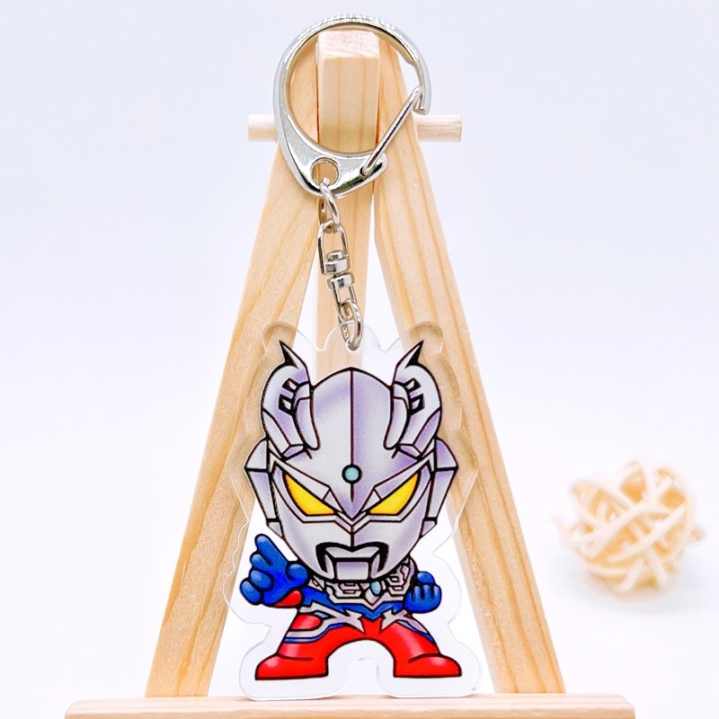 Acrylic Keychain, Ultraman Tiga Seven Zett Cartoon Pattern, Double-sided