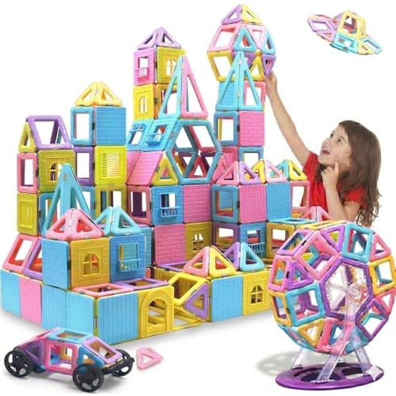 c Tiles Toys for 3 4 5 6 7 8+ Year Old Boys Girls Upgrade Macaron Castle Blocks Building Set for Tod