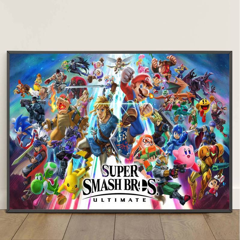 Super Smash Bros Ultimate Canvas Wall Art Nintendo Game Decor