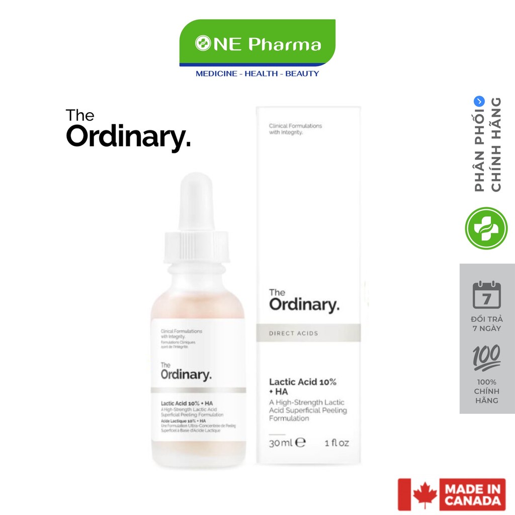 The Ordinary Chính Hãng - The Ordinary Lactic Acid 10% + HA - Serum Tẩy Da Chết, Giữ Ẩm, Xóa Bỏ Nhăn
