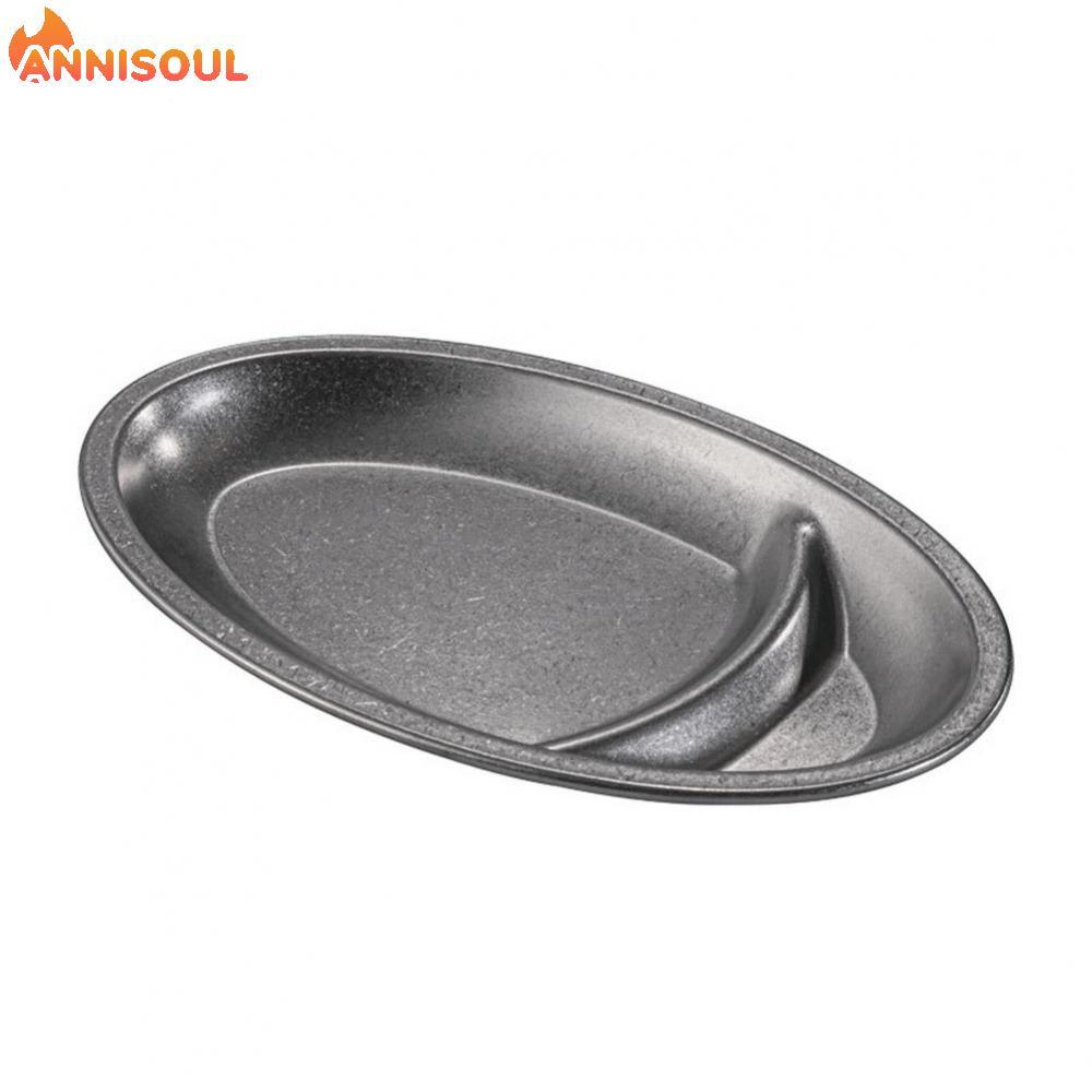 [NISO]Divided Snack Plate Stainless Steel Construction Vintage-inspired Design