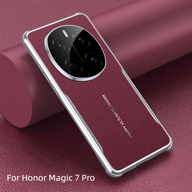 Dành Cho Honor Magic7 Honor Magic 7 Pro Ốp Lưng TPU Mạ Điện Sang Trọng Da PC Vỏ Điện Thoại Cứng Cho 