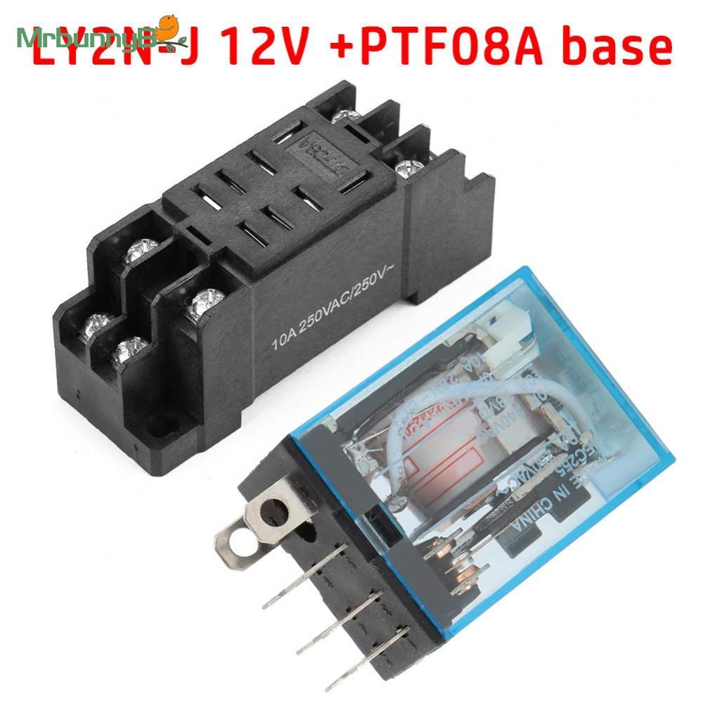 Rơle điện cuộn LY2NJ + Đế ổ cắm 8 chân DC 12V DPDT LY2NJ Với PTF08A