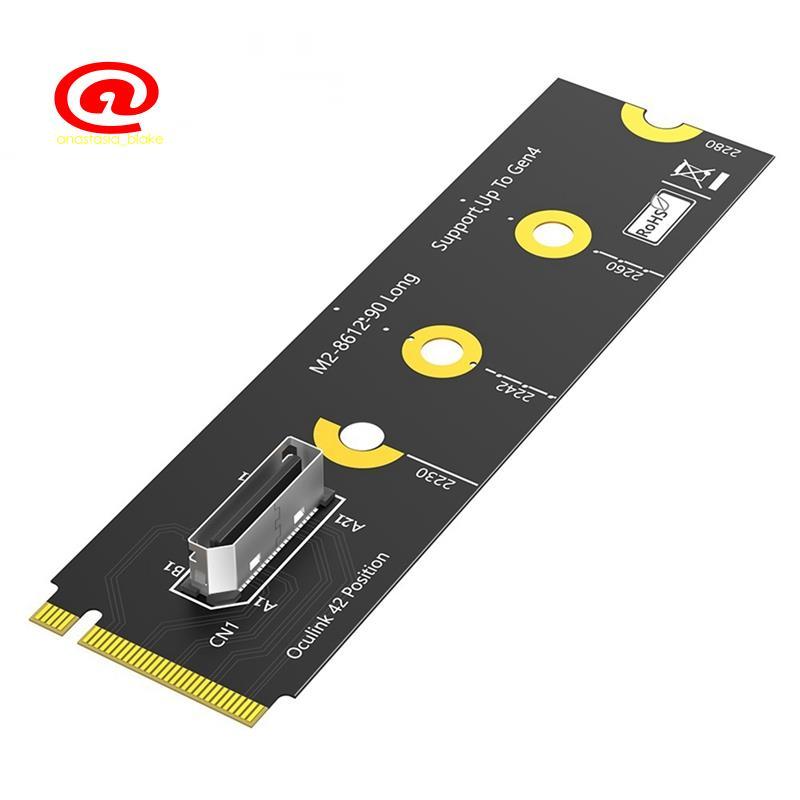 M.2 NVME M Key to Oculink SFF-8612 Thẻ mở rộng PCIE4.0 sang SFF-8612 4i Adapter cho U.2 SSD EGPU 223
