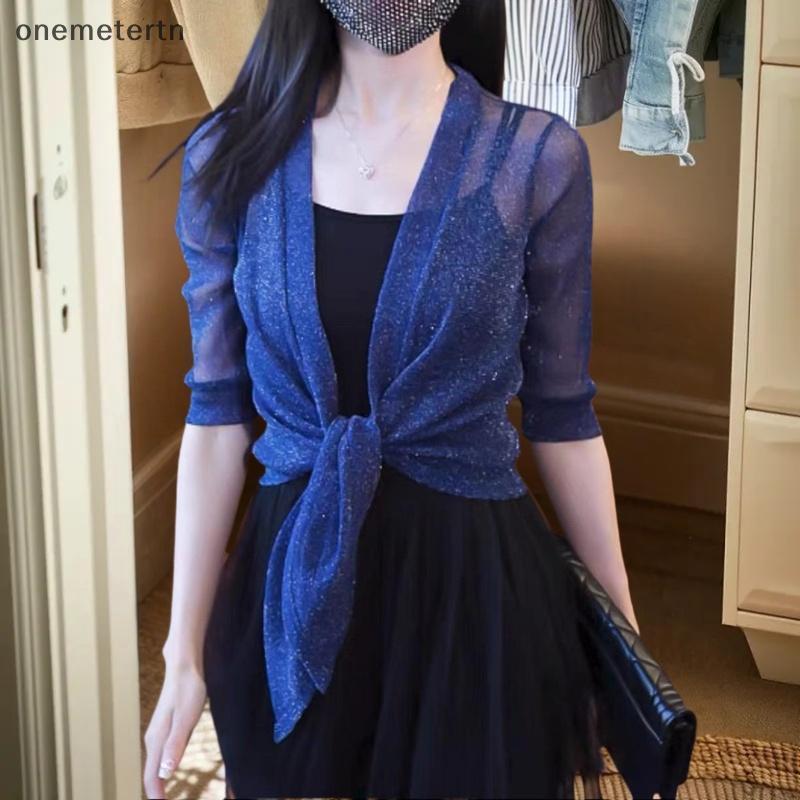 Onemetertn Cưới Jaet Quấn Dài Nửa Tay Bolero Shrug Dành Cho Nữ Cardigan Bolero Jaet Mũi Cho Đầm Dự T