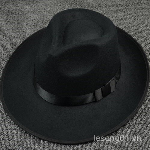 Michael Jackson Hat Jazz Street Dance Hat Big Vành Top Hat Performance Dance Hat Fashion J7JS