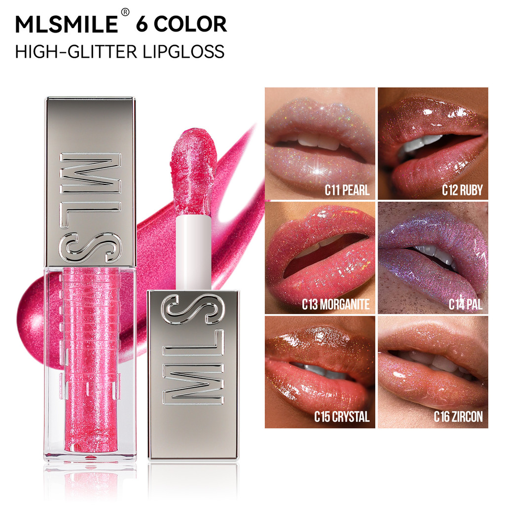 MLSMILE 6 màu lung linh son bóng, dưỡng ẩm mịn lung linh dạng lỏng gương ngọc trai son bóng môi