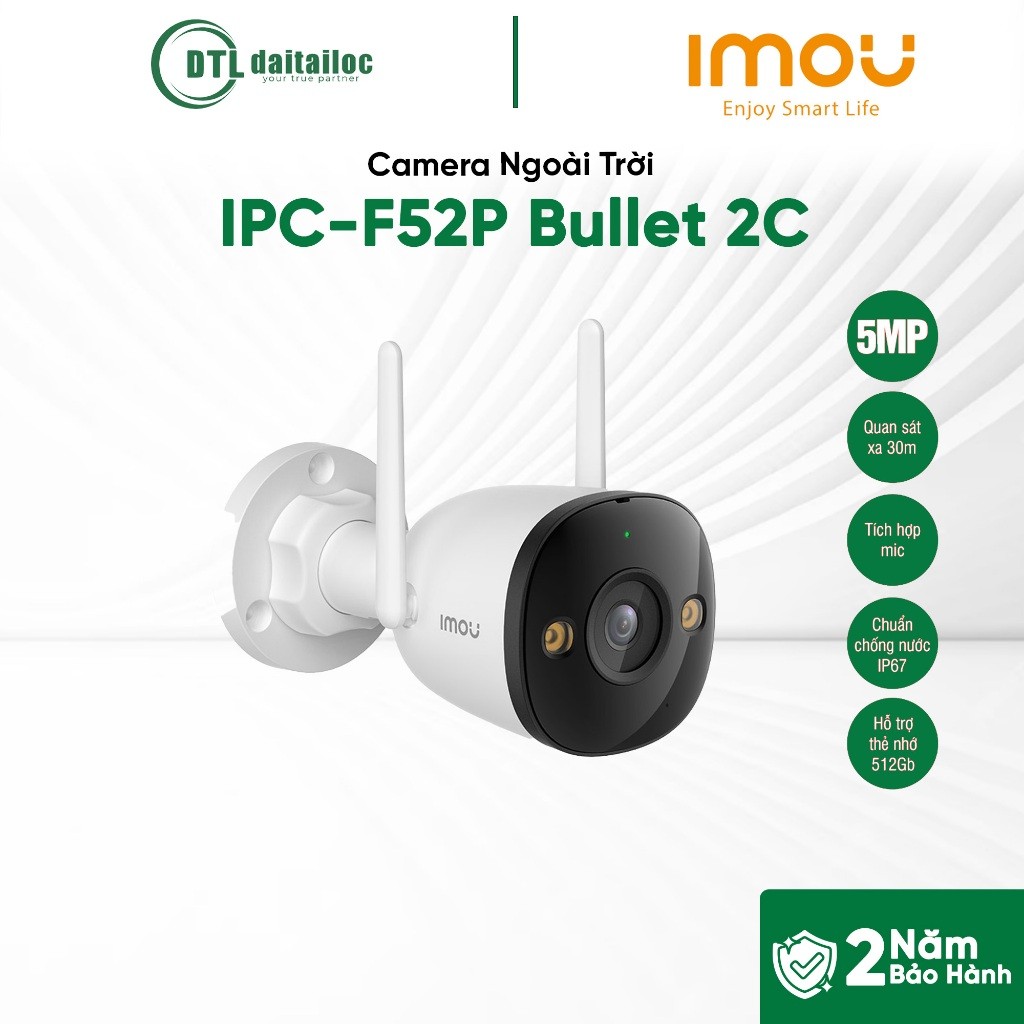 Camera Imou IPC-F52P Bullet 2C 5MP NGOÀI TRỜI | Chính Hãng | Bảo Hành 24 Tháng