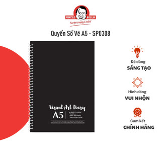 Quyển sổ vẽ a5 giấy 120gsm 60 trang uncle bills sp0308